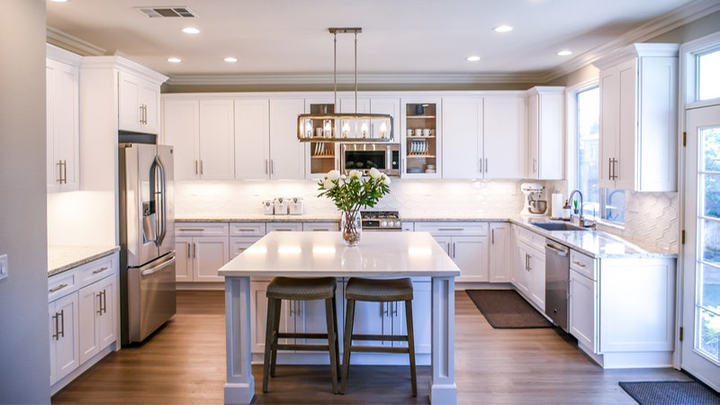 Home white wooden cupboards